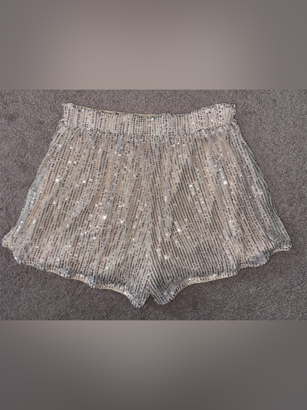 SHEIN Sequin High Waist Shorts in Champagne